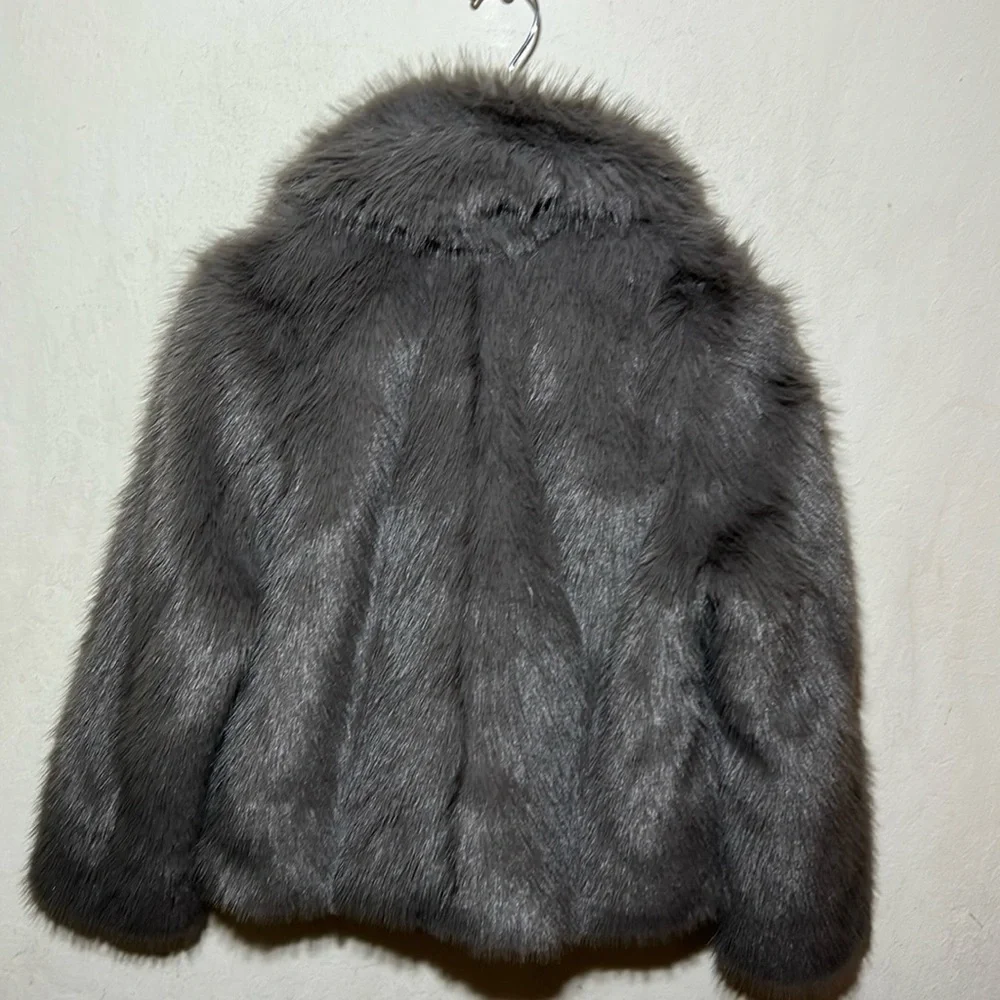A new day Women’s Faux Fur Gray Jacket Size XS NWOT